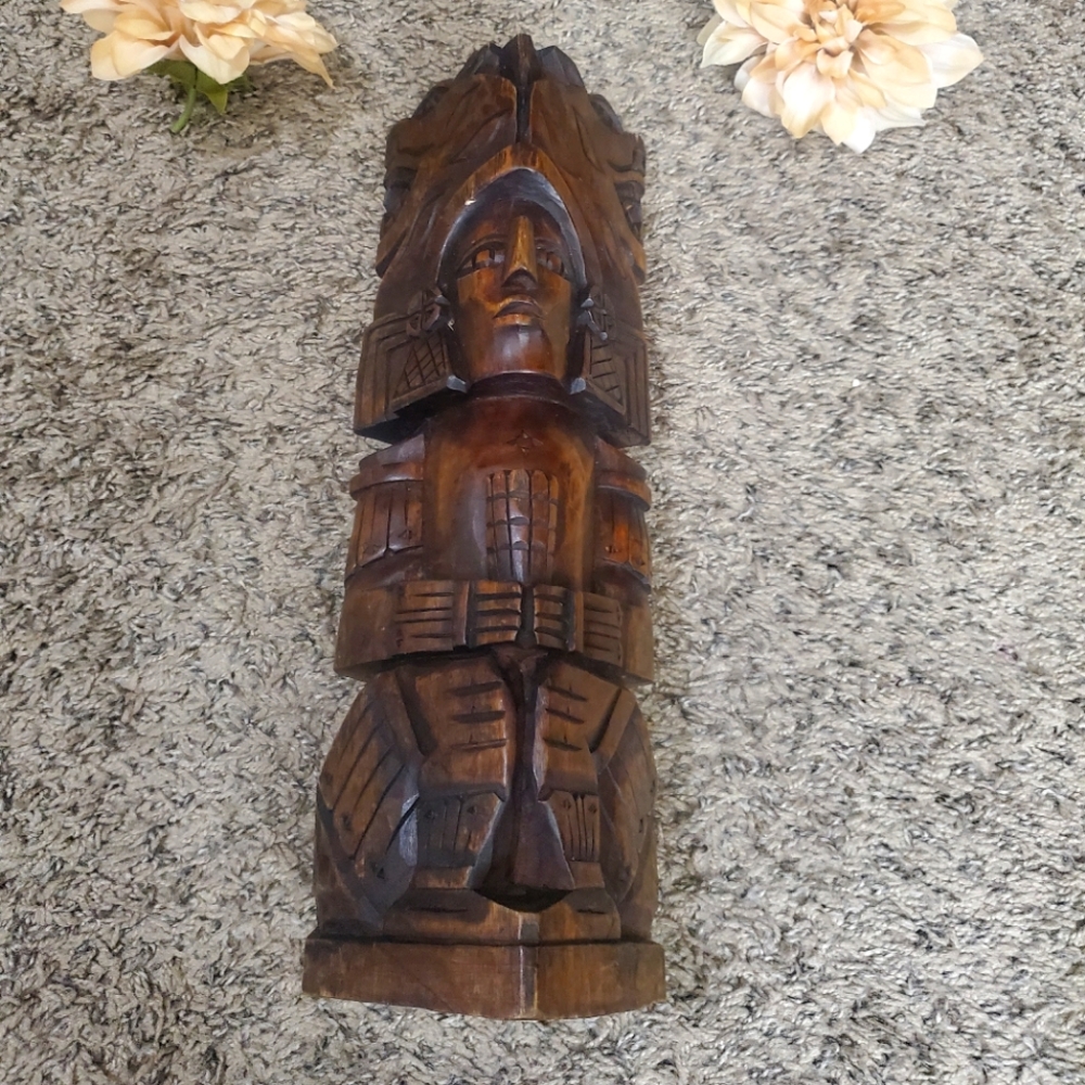 Vitage handmade Aztec Totem wooden